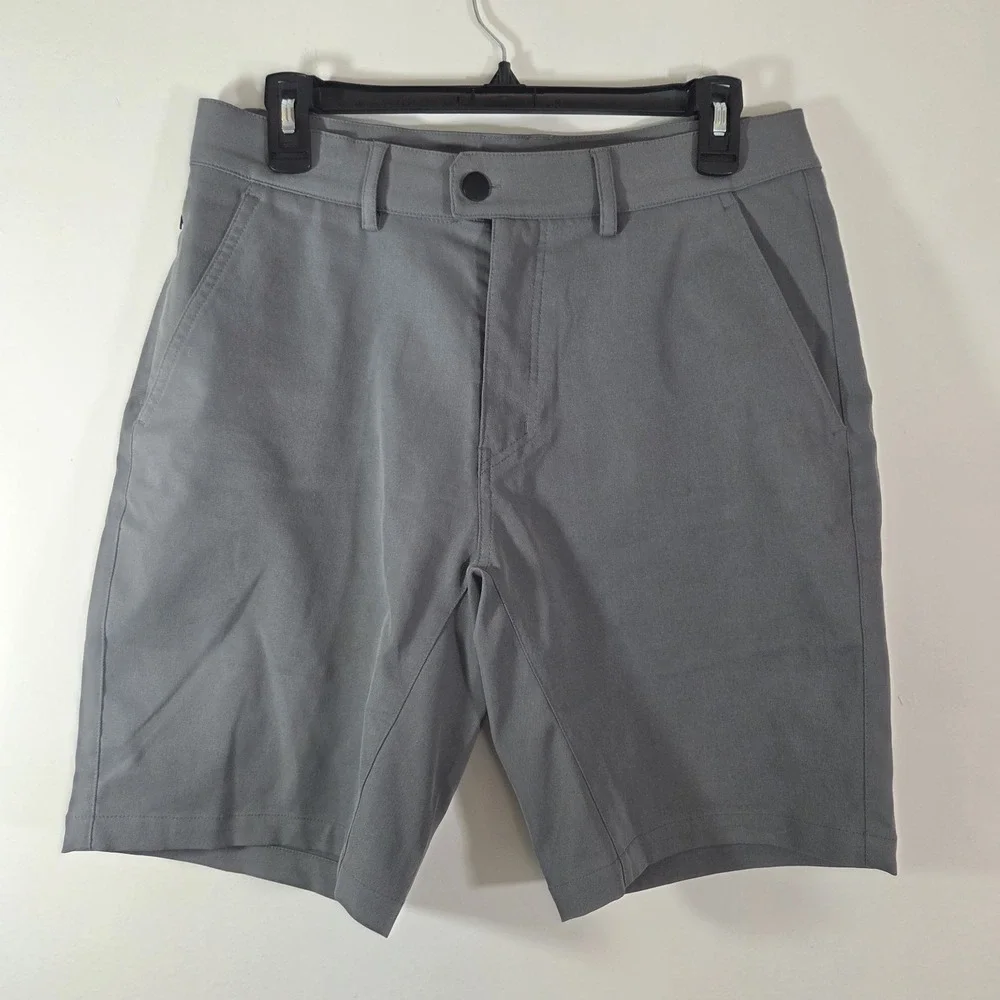 Myles Tour Performance Golf Shorts Mens 32 Gray Stretch Flat Front Lightweight C